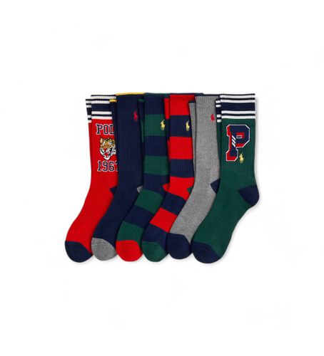 Lot de 6 chaussettes imprimées multicolores (43-46), Homewear, Coton - Polo Ralph Lauren - Modalova