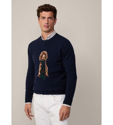 HM703259 Pull Harry Intarsia marine (XL), Casuel, Laine, Manche longue - Hackett London - Modalova