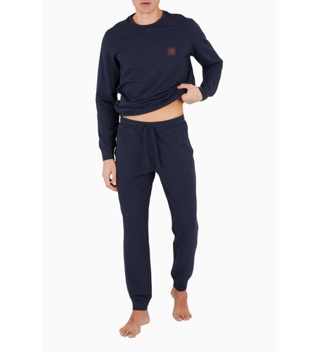 F595 Pyjama uni marine (M), Homewear, Coton, Manche longue - Emporio Armani - Modalova