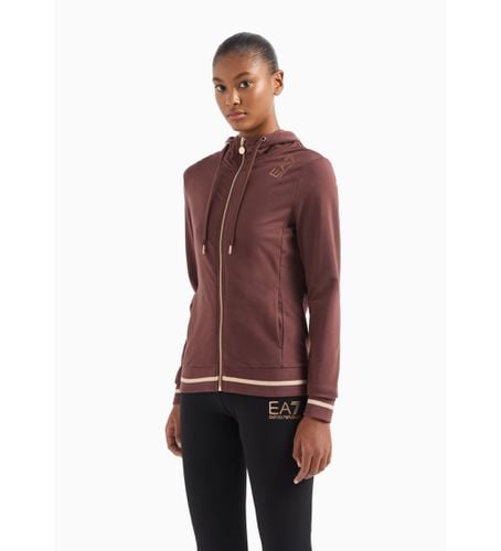 NTM34_TJTXZ Sweat à capuche en coton extensible marron Core Lady (L), Casuel, Sport, Multisport - EA7 - Modalova