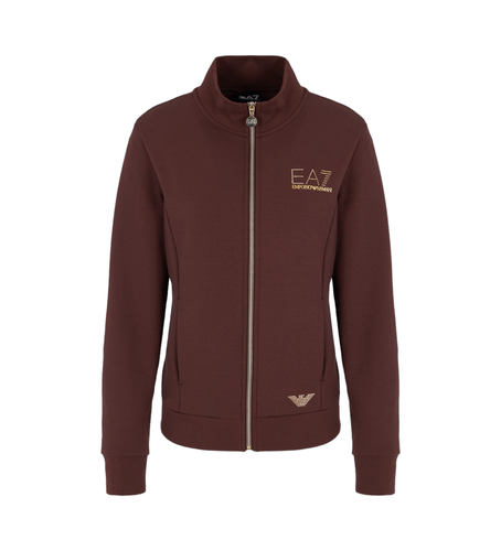 NTM43_TJ9RZ Sweat Evolution avec fermeture éclair marron (S), Casuel, Sport, Multisport, Polyester - EA7 - Modalova