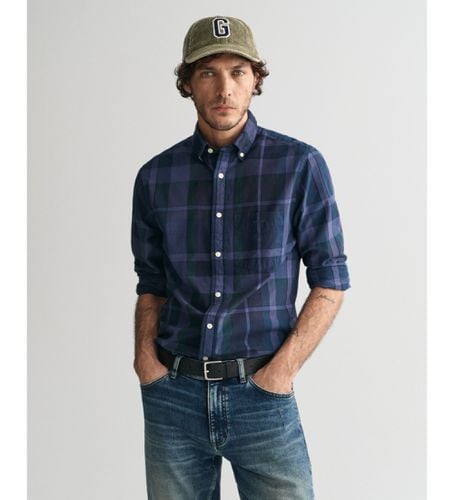 Regular Fit Plaid Dyed Shirt In Garment Dyed (L), Casuel, Coton, Manche longue, Marine - Gant - Modalova