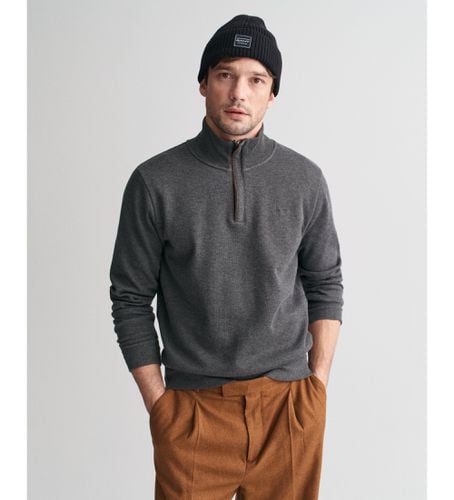 Sacker Rib half zip sweatshirt (4XL), Casuel, Gris, Coton - Gant - Modalova