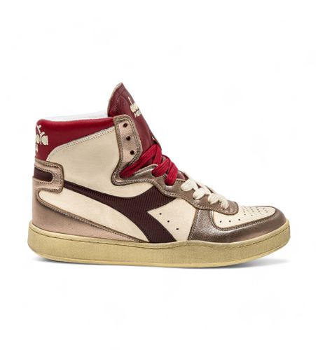 Unisex. 201179037 Mi Basket Metal Mix Leather Sneakers Used (36), Cuir, Rouge, Plat, Lacets, Casuel - Diadora - Modalova