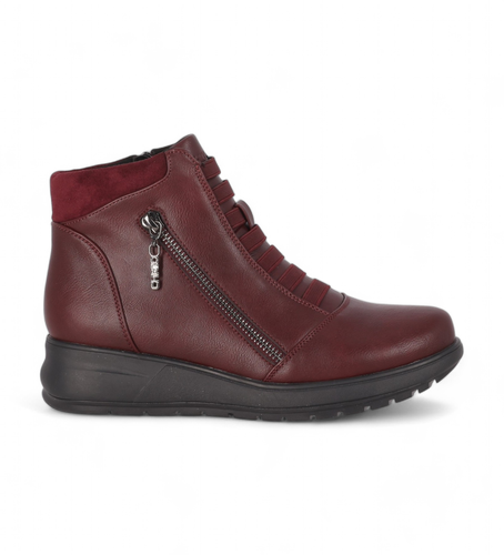 ESTEPA 12 Bottines Estepa 12 bourgogne (37), 3 à 5 cm, Fermeture éclair, Casuel, Bordeaux - Chika10 - Modalova