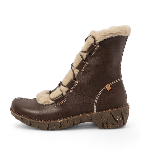 Bottines en cuir marron N5414 (41), Plat, Lacets, Casuel - El Naturalista - Modalova