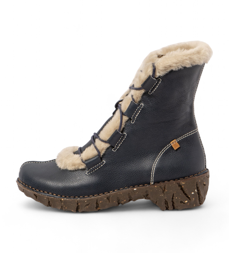 NF005_0B0 Bottines en cuir N5414 (36), Plat, Lacets, Casuel, Marine - El Naturalista - Modalova