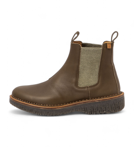 FE005_0G3 Bottines en cuir N5582 vertes (38), Plat, Aucun, Casuel - El Naturalista - Modalova