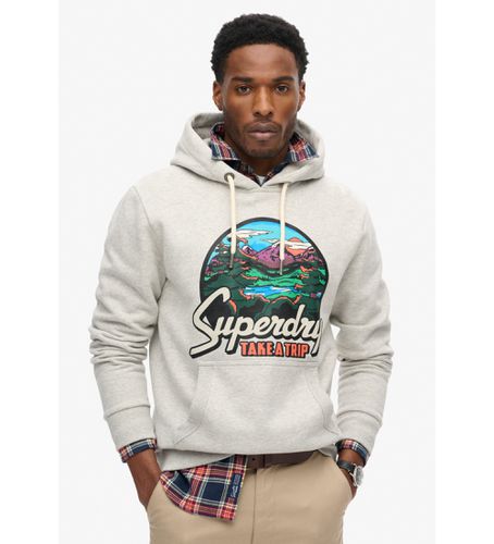 M2014113A Sweatshirt Travel Postcard Graphic (XXL), Casuel, Gris, Coton, Durable - Superdry - Modalova