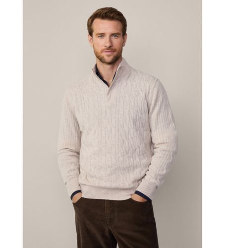 HM703242 Pullover Lw Cable Hzip off- (XS), Blanc, Casuel, Laine - Hackett London - Modalova