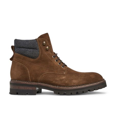 HMS21424 Range Track Leather Ankle Boots marron (41), Cuir, Plat, 1 à 3 cm, Lacets, Casuel - Hackett London - Modalova