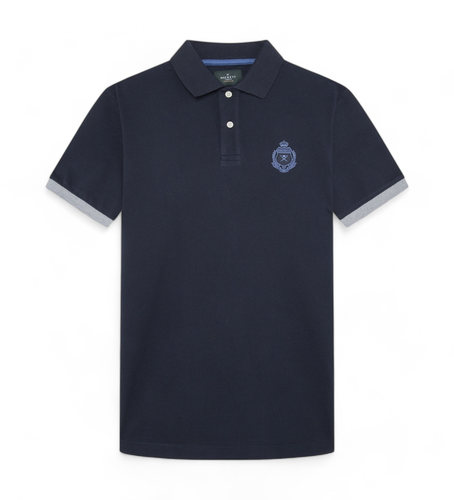 HM563359 Polo Heritage Logo (XS), Casuel, Coton, Manche courte, Marine - Hackett London - Modalova