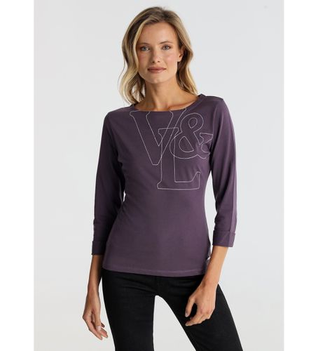 Tee-shirt plié à demi-manche logo points de suture lilas (XS), Casuel, Violet, Coton, Manche - Victorio & Lucchino, V&L - Modalova