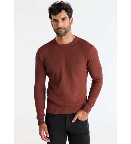 Pull basique en jacquard marron (S), Casuel, Coton, Manche longue - Six Valves - Modalova