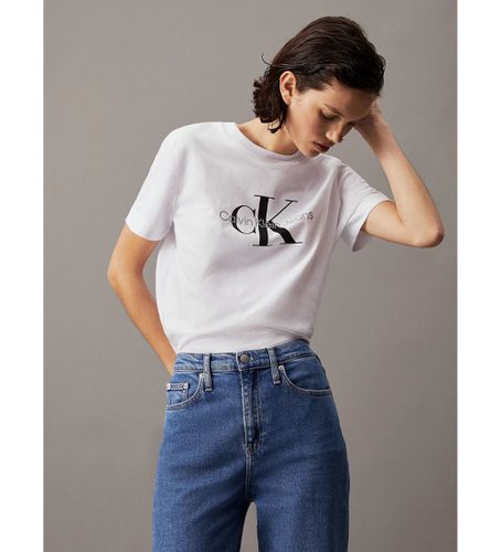 Til kvinder. J20J219142 T-shirt Monogram Regular (XS), Casual, Bomuld, Korte ærmer - Calvin Klein Jeans - Modalova