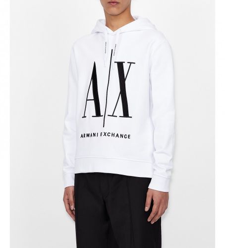 Til mænd. 8NZMPCZJ1ZZ1100 ICON hættetrøje (M), Casual, Bomuld, Lange ærmer - Armani Exchange - Modalova