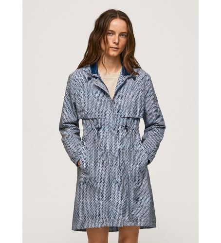 Til kvinder. PL402166 Parka Seleste navy (M), Casual, Polyester, Lange ærmer, Blå - Pepe Jeans - Modalova