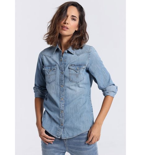 Til kvinder. 431182313 Langærmet denimskjorte med lange ærmer (XS), Casual, Bomuld - Lois Jeans - Modalova