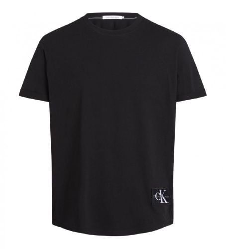 Til mænd. J30J323482 T-shirt i bomuld med badge (XXS), Casual, Korte ærmer, Økologisk bomuld, Bæredygtig - Calvin Klein Jeans - Modalova