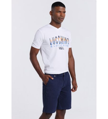 Til mænd. 4580498 Navy Bermuda shorts (30), Casual, Bomuld, Blå - Victorio & Lucchino, V&L - Modalova