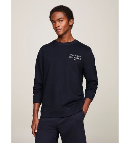 Til mænd. UM0UM02878 TH Original sweatshirt med navy-logo (S), Casual, Bomuld, Lange ærmer, Bæredygtig, Blå - Tommy Hilfiger - Modalova