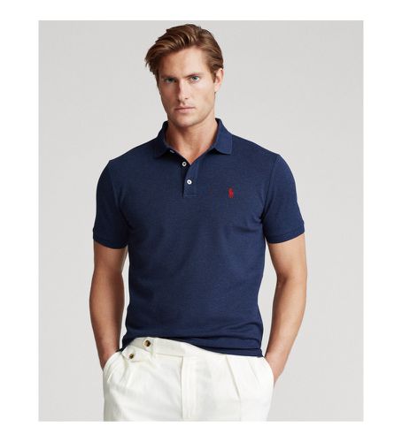 Til mænd. 710541705009 Stretch pique polo shirt Slim Fit navy (S), Casual, Bomuld, Klassisk, Korte ærmer, Blå - Polo Ralph Lauren - Modalova