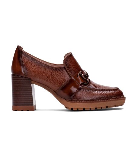 Til kvinder. HI222191 Michelle brown leather loafers -Hælhøjde 7 cm (38), Læder, Brun, 5-8 cm, Ingen, Casual, Party, Klassisk - Hispanitas - Modalova