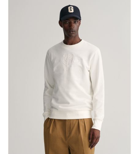 Til mænd. 2036017 Tonal Shield sweatshirt med rund hals off-white (S), Hvid, Casual, Bomuld, Lange ærmer - Gant - Modalova