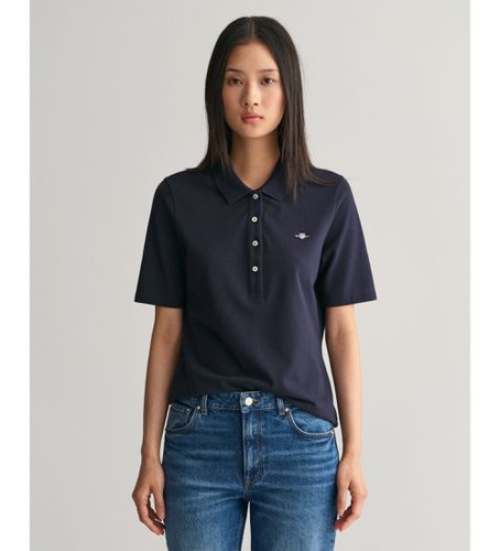 Til kvinder. 4202231 Shield pique polo shirt navy (XS), Casual, Bomuld, Korte ærmer, Blå - Gant - Modalova