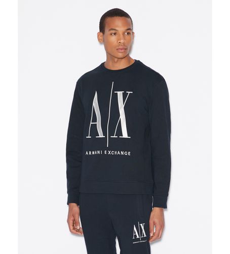 Til mænd. 8NZMPAZJ1ZZ1510 Navy sweatshirt (L), Casual, Bomuld, Lange ærmer, Blå - Armani Exchange - Modalova