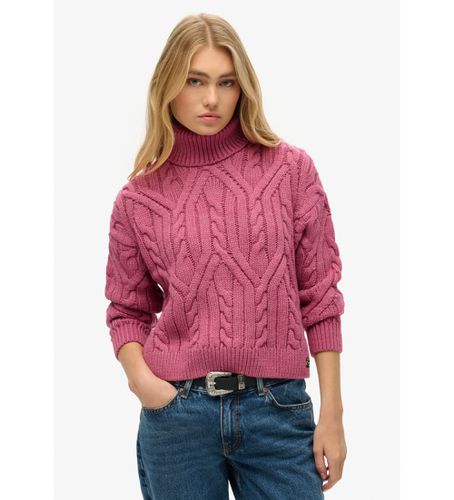 Til kvinder. W6110548A Flettet strikket pullover med polokrave (XS), Casual, Akryl - Superdry - Modalova