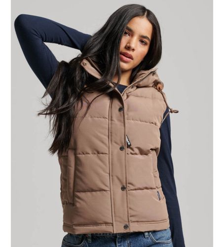 Til kvinder. W5011552A Quiltet vest med hætte Everest (XXS), Casual, Polyester - Superdry - Modalova