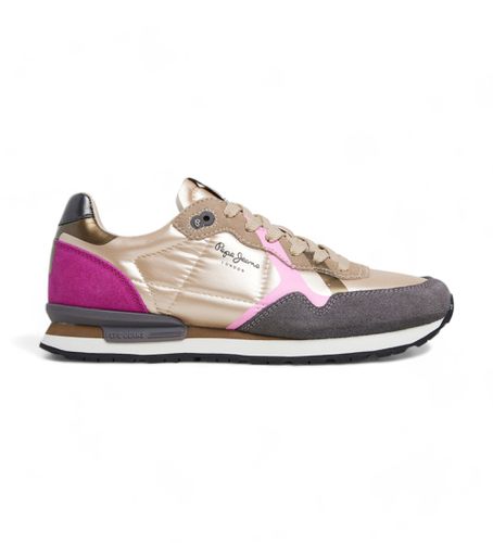 Til kvinder. PLS40021 Brit Prints guldfarvede -sneakers (36), Guldfarvet, Fast, Blonder, Casual - Pepe Jeans - Modalova