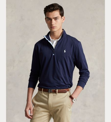 Til mænd. 710875515001 Teknisk pullover med kort navy-lynlås (M), Casual, Lange ærmer, Genanvendt polister, Bæredygtig, Blå - Polo Ralph Lauren - Modalova