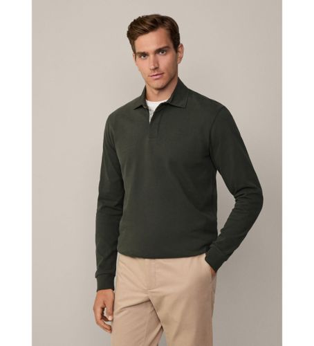 Til mænd. HM570838 Rugbygrøn vævet poloshirt (M), Casual, Bomuld, Lange ærmer - Hackett London - Modalova