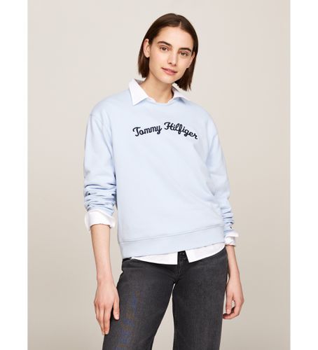 Til kvinder. WW0WW42615 Sweatshirt med broderet Script font-logo, (M), Casual, Bomuld - Tommy Hilfiger - Modalova