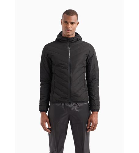 Til mænd. 8NPB14_PNE1Z Premium Shield Folded Down Jacket med hætte, (L), Casual, Polyester, Lange ærmer - EA7 - Modalova