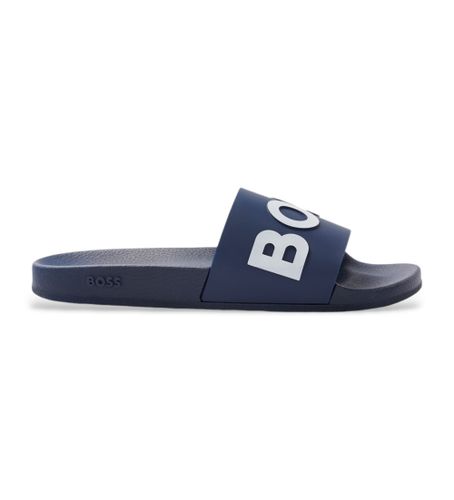 Til mænd. 50471271 Flipflops med navy-præget logo (46), Fast, Ingen, Casual, Badetøj, Blå - BOSS - Modalova