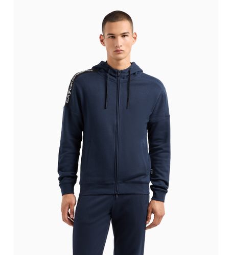 Til mænd. 6DPM12_PJOGZ Hættetrøje i bomuld med logo Serie navy hættetrøje (3XL), Casual, Sport, Multisport, Blå - EA7 - Modalova