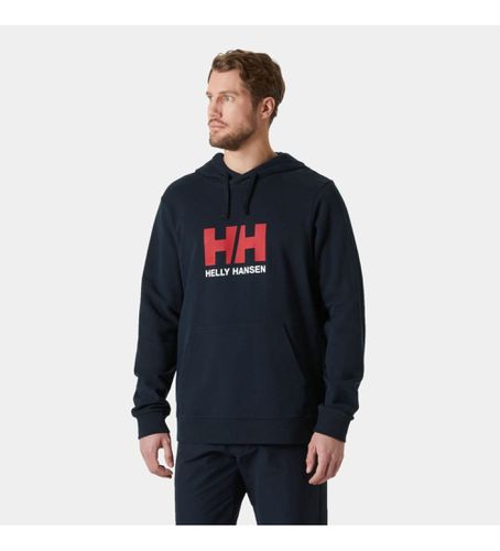 Til mænd. 30394 Sweatshirt med hætte og navy-logo (S), Casual, Lange ærmer, Økologisk bomuld, Bæredygtig, Blå - Helly Hansen - Modalova