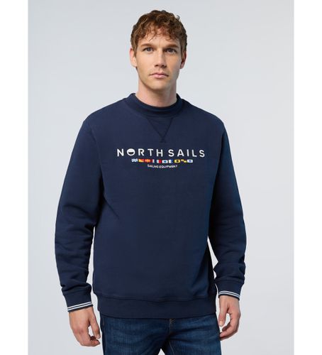 Til mænd. 691279 Sweatshirt med broderi af navy-flag (XS), Casual, Sport, Multisport, Økologisk bomuld, Bæredygtig, Blå - North Sails - Modalova