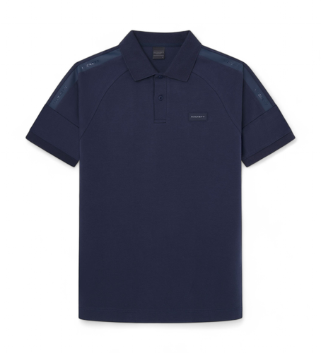 Til mænd. HM563368 Polo Hs Tape navy (L), Casual, Bomuld, Korte ærmer, Blå - Hackett London - Modalova