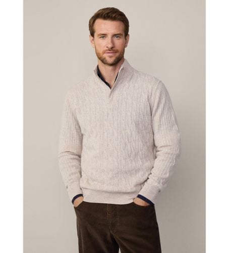 Til mænd. HM703242 Pullover Lw Cable Hzip off-white (XL), Hvid, Casual, Bomuld - Hackett London - Modalova