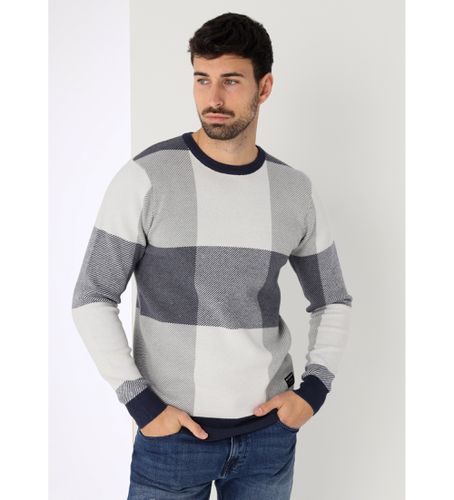 Til mænd. 870495426 Box-collared trøje med intarsia ternet print (S), Casual, Viscose - Bendorff - Modalova