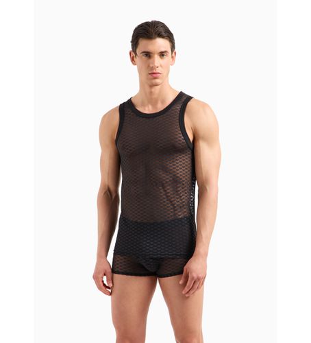 Til mænd. 112049_4F527 Tank top i mesh med integreret ørnelogo i jacquardstof (L), Afslappet, Polyester, Uden ærmer/strop - Emporio Armani - Modalova