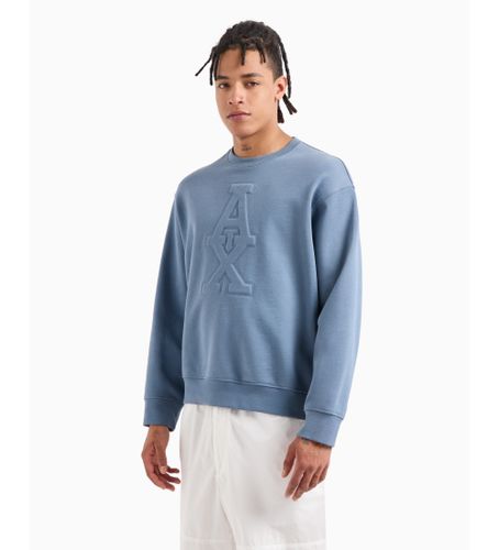 Til mænd. 6DZMLFZJ4XZ15DU Sweatshirt med indgraveret logo i ASV French fleece (L), Casual, Bomuld - Armani Exchange - Modalova