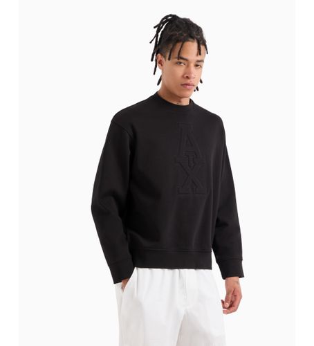 Til mænd. 6DZMLFZJ4XZ1200 Sweatshirt med indgraveret logo på fransk frotté ASV (L), Casual, Bomuld - Armani Exchange - Modalova