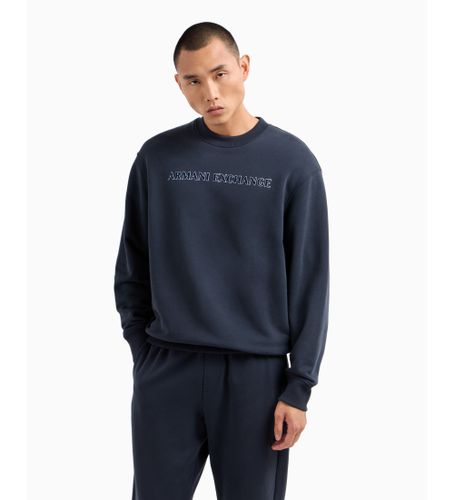 Til mænd. 6DZMBAZJADZ1510 Sweatshirt uden hætte navy (XL), Casual, Bomuld, Blå - Armani Exchange - Modalova