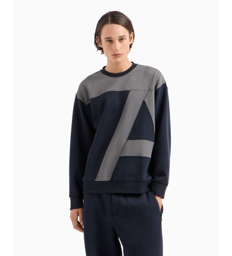 Til mænd. 6DZMJAZJNKZ1510 Sweatshirt uden hætte Navy (L), Casual, Bomuld, Blå - Armani Exchange - Modalova