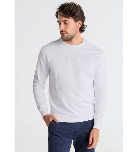 Til mænd. 660087109 Hætteløs sweatshirt med hvidt logoprint (S), Casual, Bomuld, Lange ærmer - Victorio & Lucchino, V&L - Modalova